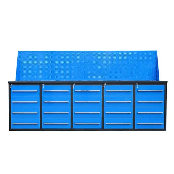 Meja kerja garasi logam biru